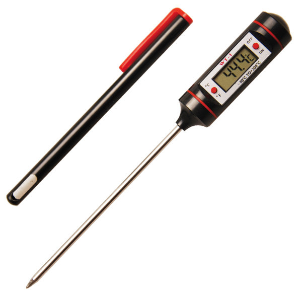 Digital- Thermometer mit Edelstahl-Messsonde Stabthermometer Einstechthermometer
