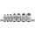 Steckschlüssel-Einsatz-Satz E-Profil | Antrieb Innenvierkant 6,3 mm (1/4") / 10 mm (3/8") | SW E6 - E16 | 7 tlg.
