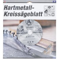 Hartmetall- Kreissägeblatt | Ø 315 x 30 x 3,0...