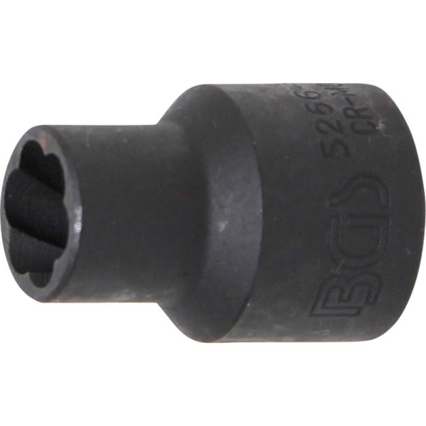 Spiral-Profil-Steckschlüssel-Einsatz / Schraubenausdreher | Antrieb Innenvierkant 12,5 mm (1/2") | SW 11 mm