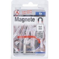 Magnet- Satz extra stark Ø 8 mm 6-tlg.