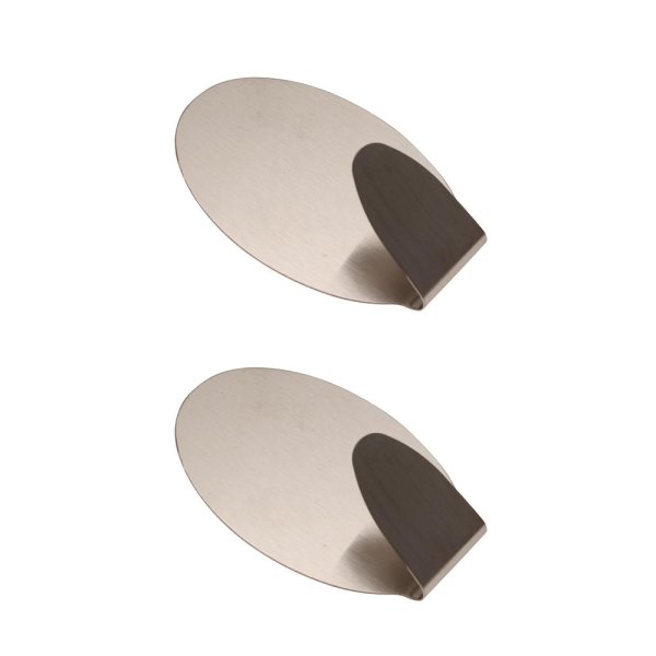 Edelstahl- Klebehaken oval 45 x 70 mm bis 1,5 kg Haken selbstklebend 1 Paar
