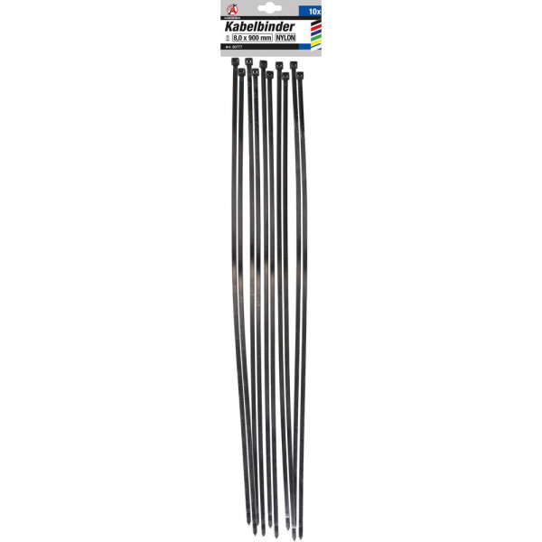 Kabelbinder Sortiment schwarz 8,0 x 900 mm 10 tlg.